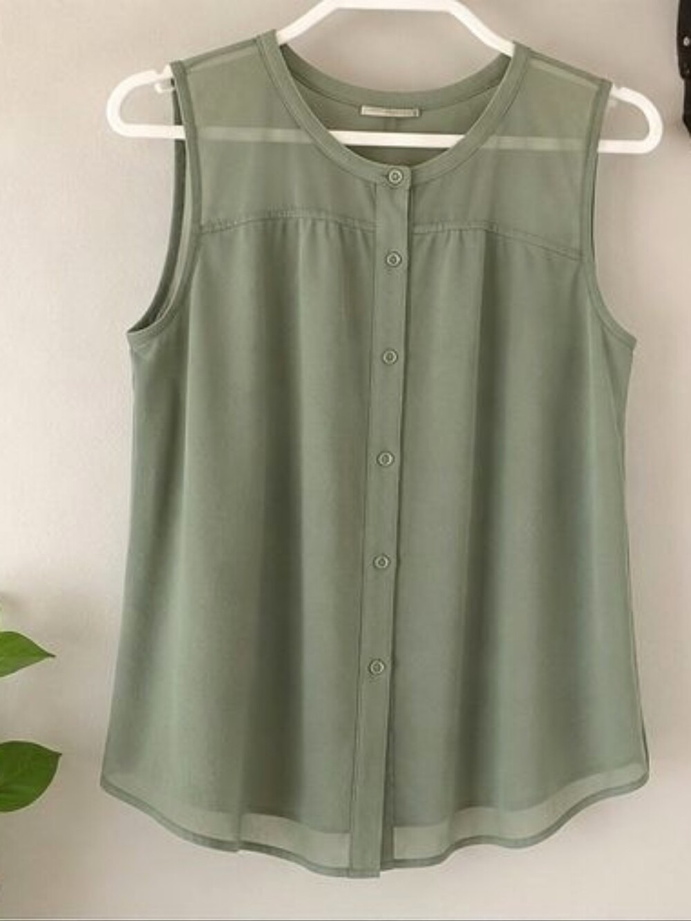 Sage Lace Trim Top